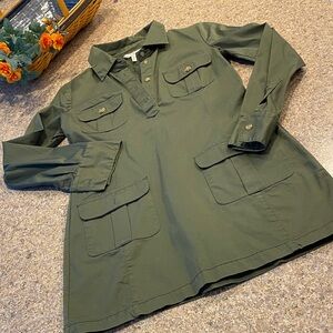 Old Navy Army Green Mini? Dress Long Sleeve XS